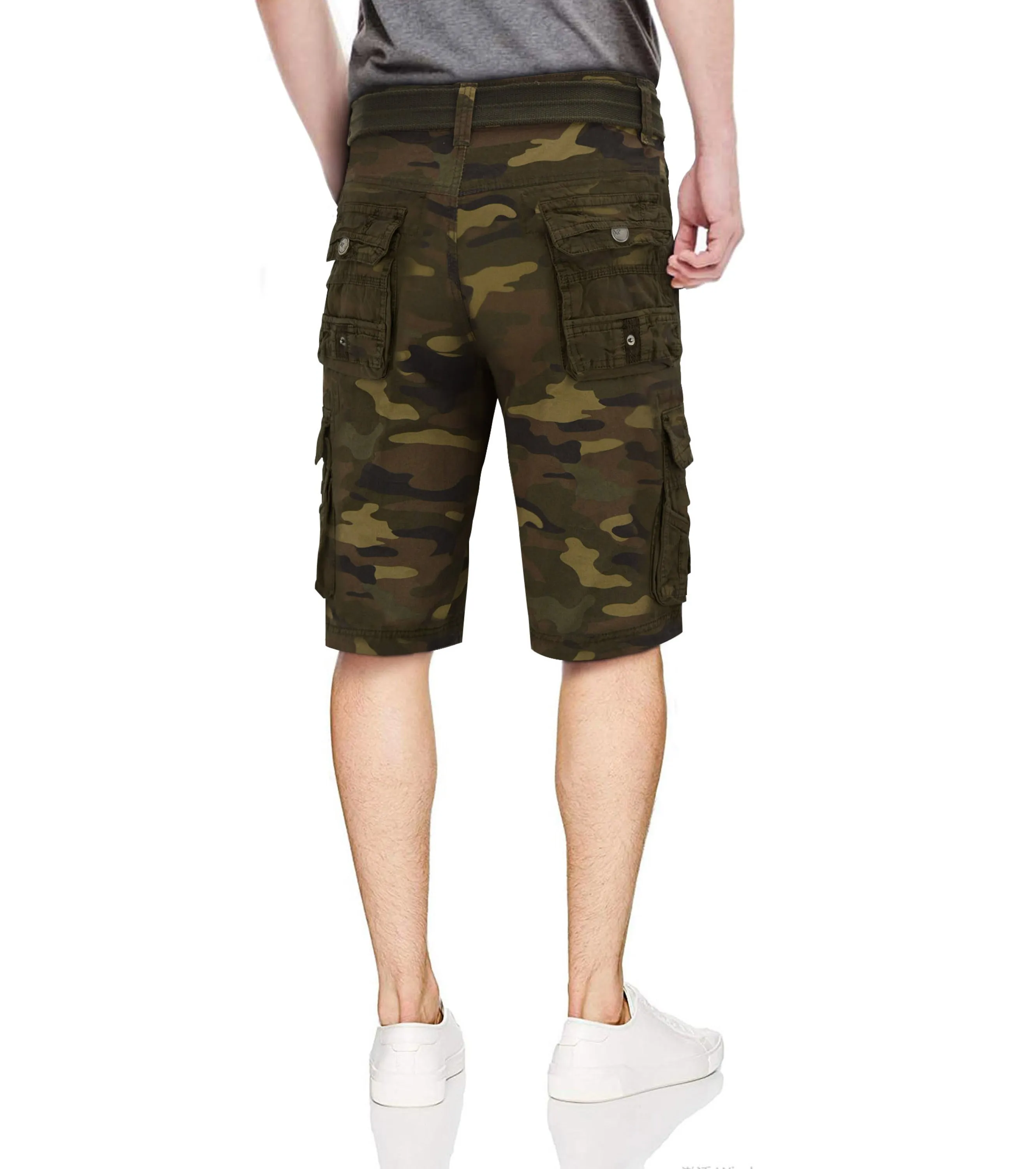 X RAY Mens Tactical Cargo Shorts Camo and Solid Colors 12.5" Inseam Knee Length Classic Fit Multi Pocket