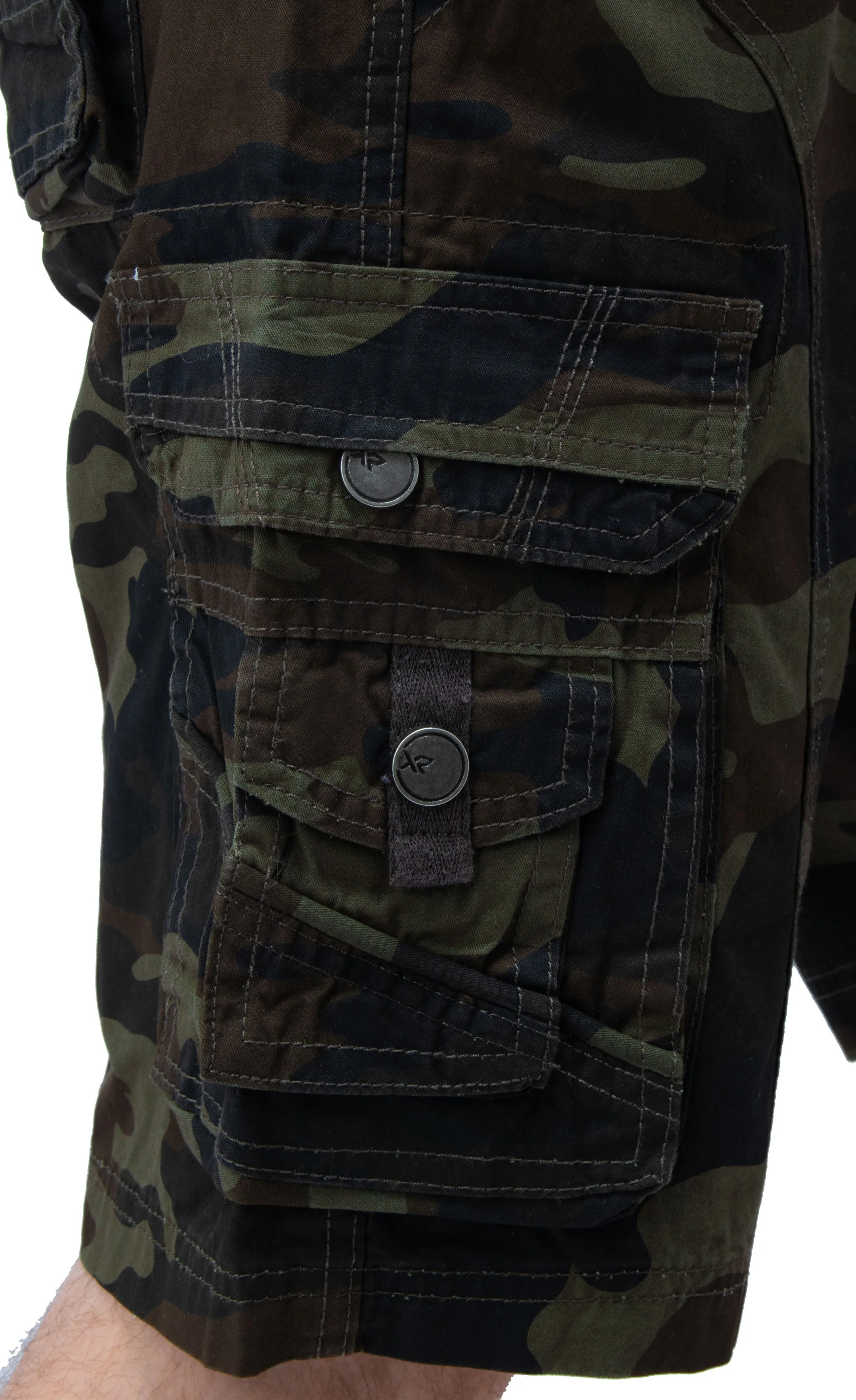 X RAY Mens Tactical Cargo Shorts Camo and Solid Colors 12.5" Inseam Knee Length Classic Fit Multi Pocket