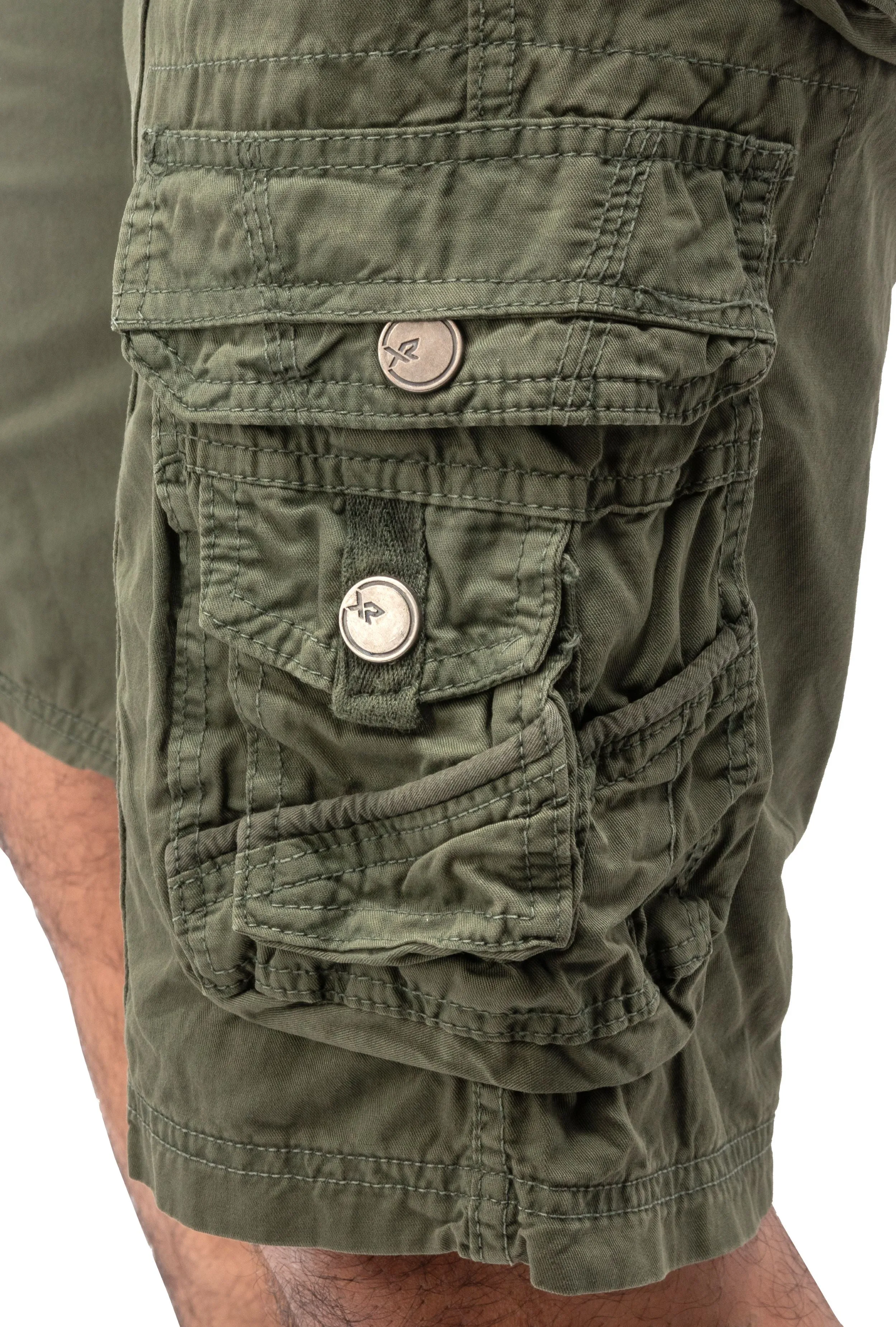 X RAY Mens Tactical Cargo Shorts Camo and Solid Colors 12.5" Inseam Knee Length Classic Fit Multi Pocket