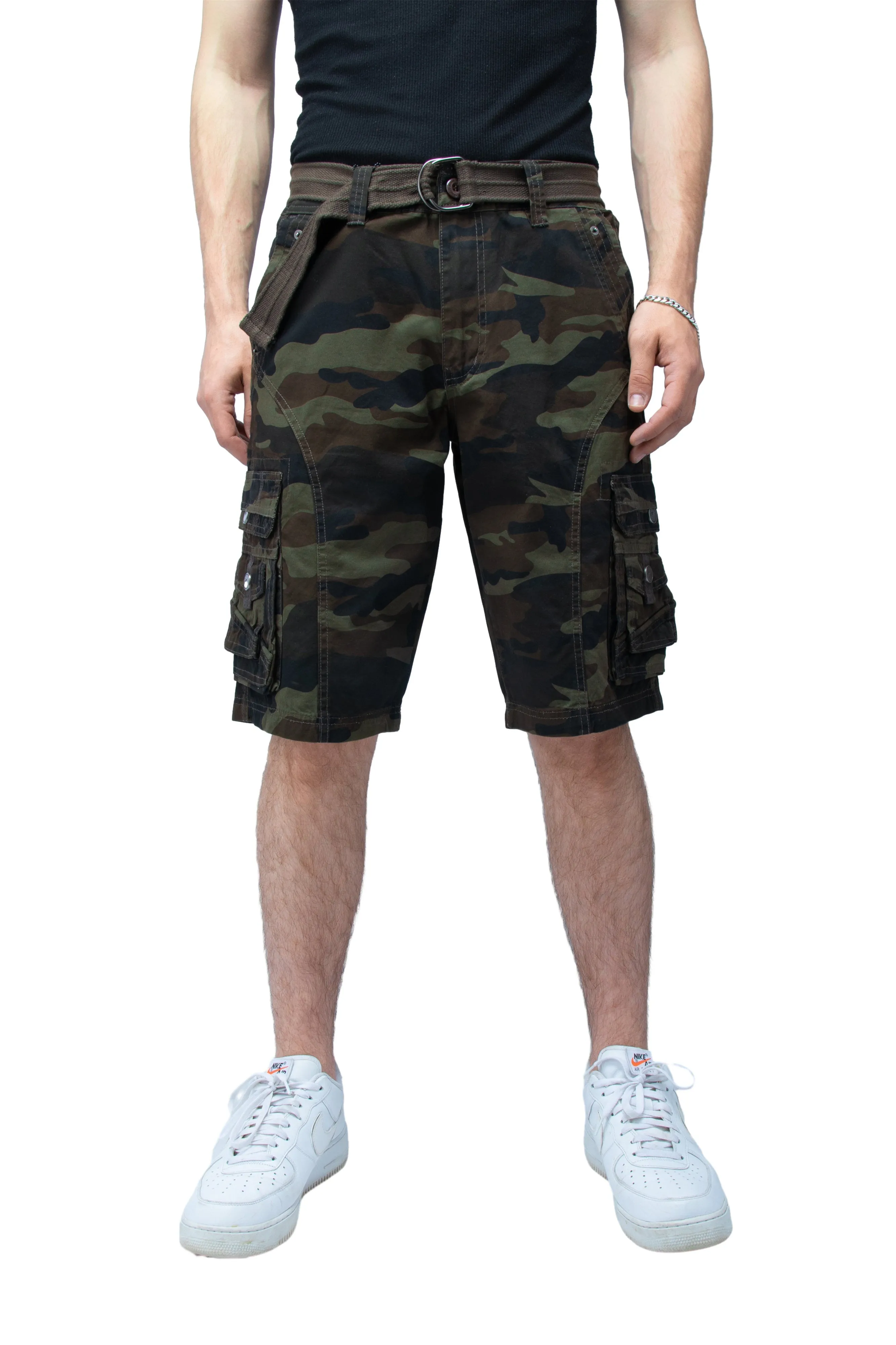 X RAY Mens Tactical Cargo Shorts Camo and Solid Colors 12.5" Inseam Knee Length Classic Fit Multi Pocket