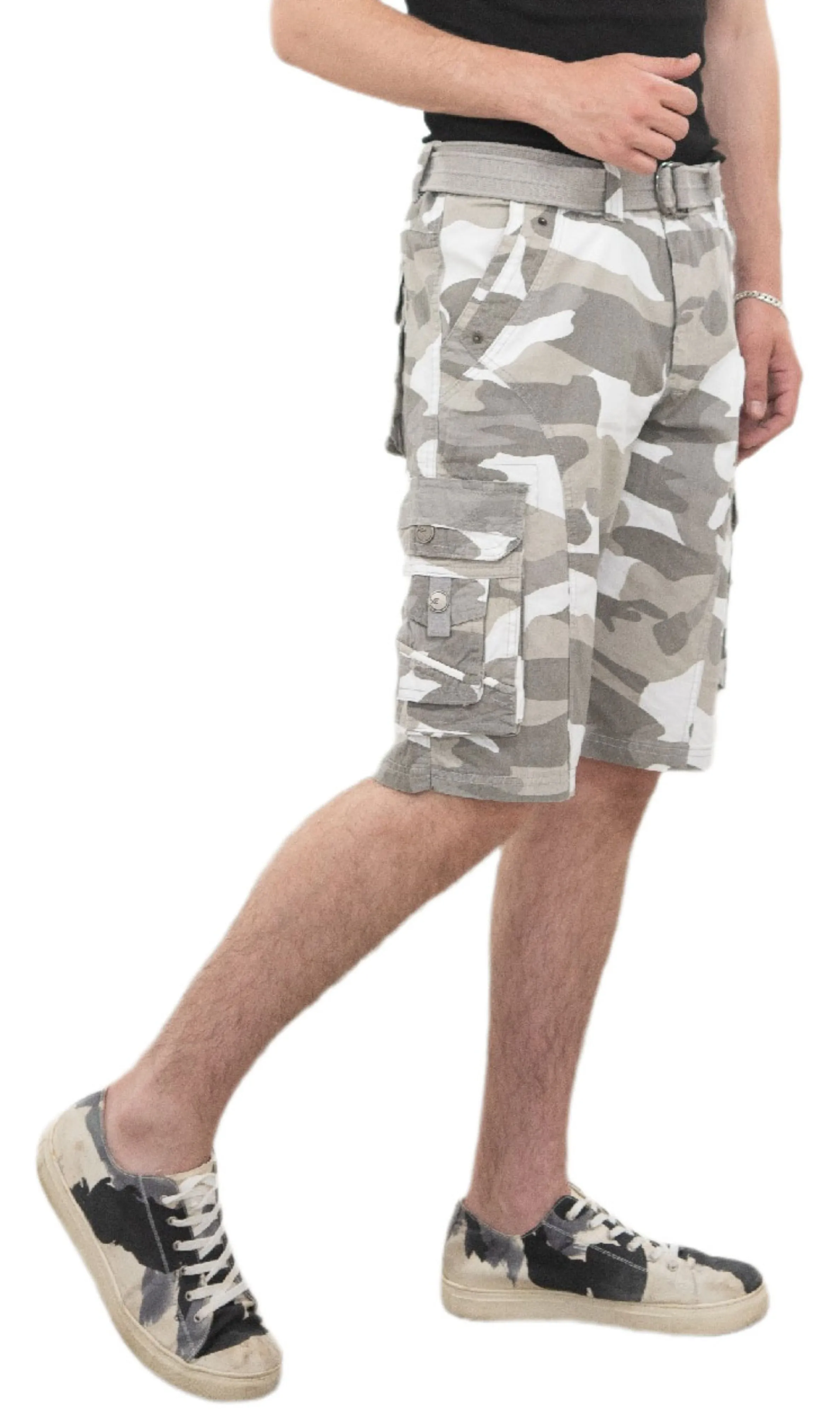 X RAY Mens Tactical Cargo Shorts Camo and Solid Colors 12.5" Inseam Knee Length Classic Fit Multi Pocket