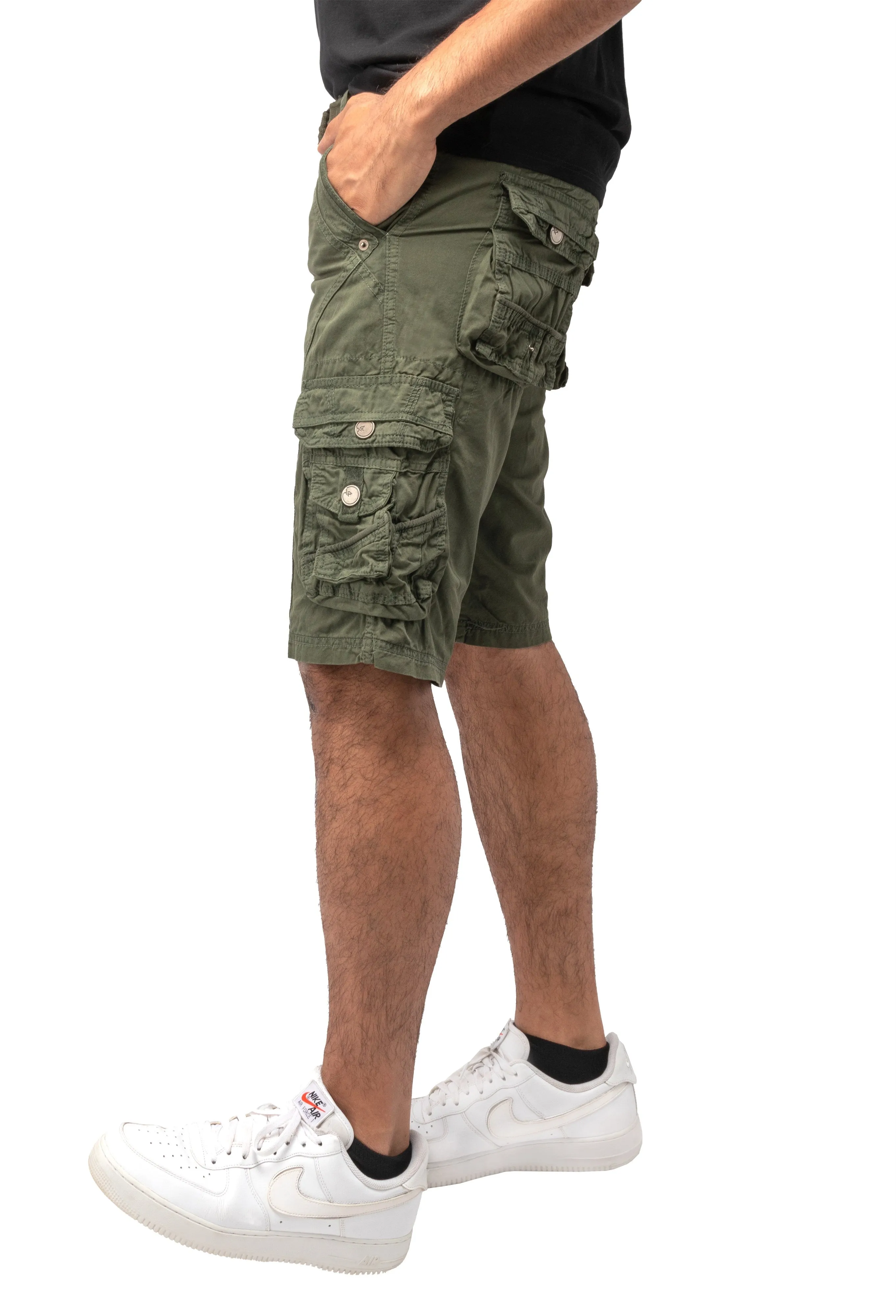 X RAY Mens Tactical Cargo Shorts Camo and Solid Colors 12.5" Inseam Knee Length Classic Fit Multi Pocket