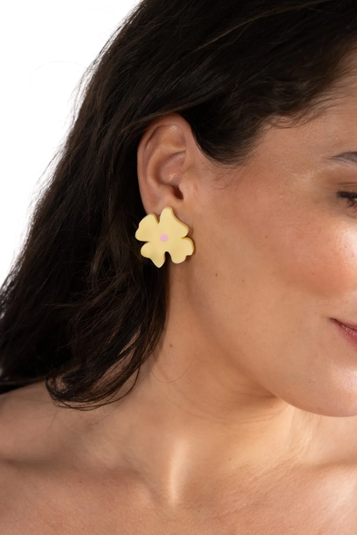 Yellow Blossom Stud Earrings